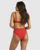 BILLABONG LADIES TERRY RIB DION DD BRA BIKINI TOP - FIRE RED