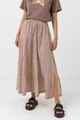 RHYTHM LADIES LOLA CHECK TIERED MAXI SKIRT - CLAY
