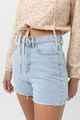 RHYTHM LADIES STAPLE DENIM SHORT - BLUE WASH