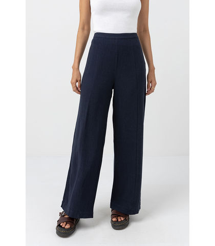 RHYTHM LADIES WHITEHAVEN WIDE LEG PANT - NAVY