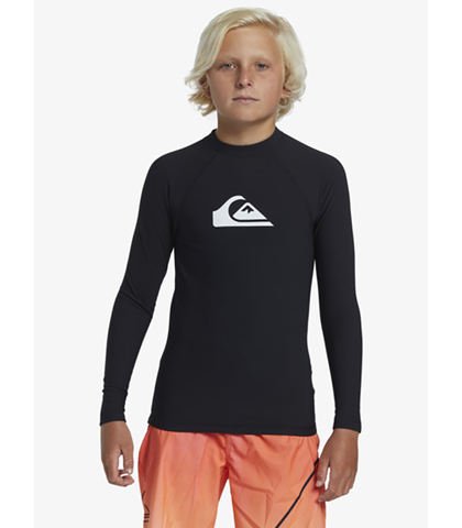 QUIKSILVER BOYS HEATER L/S RASHSHIRT - BLACK