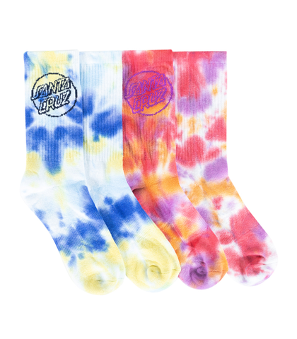 SANTA CRUZ GIRLS OPUS DOT SOCK 2 PACK TIE DYE - SIZE 2-8