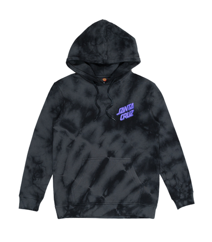 SANTA CRUZ BOYS INFERNO STACKED STRIP DOT HOODY - TIE DYE BLACK
