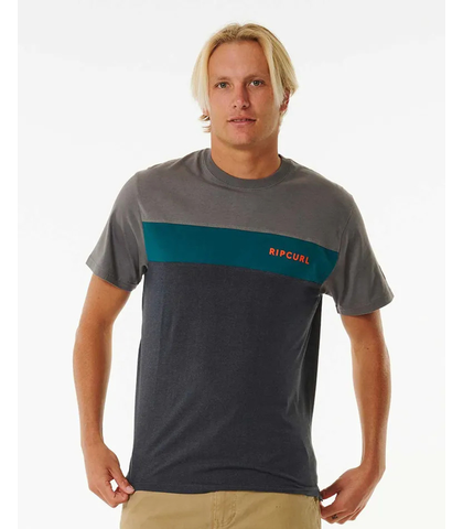RIPCURL MENS UNDERTOW PANEL TEE - BLUE GREEN