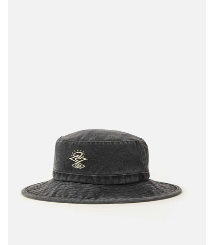 RIPCURL MENS SEARCHERS MID BRIM HAT - WASHED BLACK