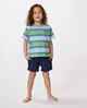 RIPCURL GROMS SHRED TOWN STRIPE TEE - DUSTY GREEN