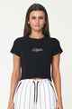 HUFFER LADIES 3 BALLER RIB BABY TEE - BLACK