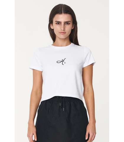 HUFFER LADIES BABY TEE/H-LOVE - WHITE 