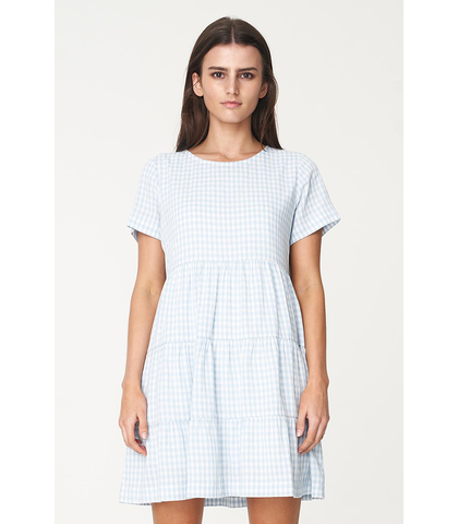HUFFER LADIES CELINE MILLY DRESS - BLUE / WHITE