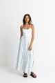 RHYTHM LADIES GRACE FLORAL TIERED MAXI SKIRT - WHITE