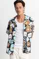 RHYTHM MENS FLORAL S/S DRESS SHIRT - VINTAGE BLACK