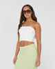 RUSTY LADIES AMELIA STRAPLESS KNIT TOP - WHITE