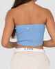 RUSTY LADIES AMELIA STRAPLESS KNIT TOP - PERIWINKLE BLUE