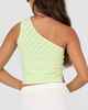 RUSTY LADIES LEO ONE SHOULDER KNIT TOP - LIME