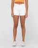 RUSTY LADIES PENNY KICK FLARE DEMIN SHORTS - WHITE