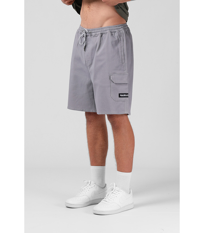 RPM MENS STRETCH TWILL CARGO SHORT - GREY