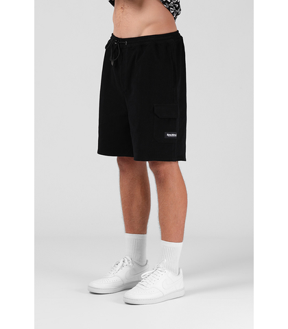 RPM MENS STRETCH TWILL CARGO SHORT - BLACK