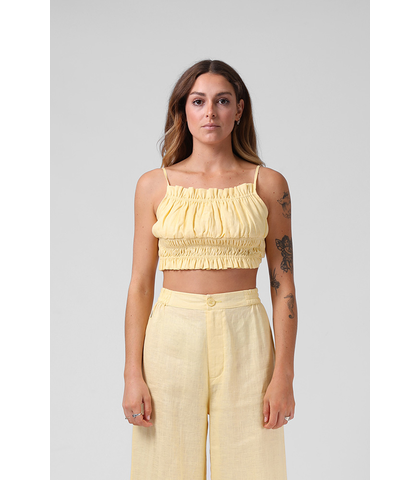 RPM LADIES SHELL CROP - PASTEL YELLOW