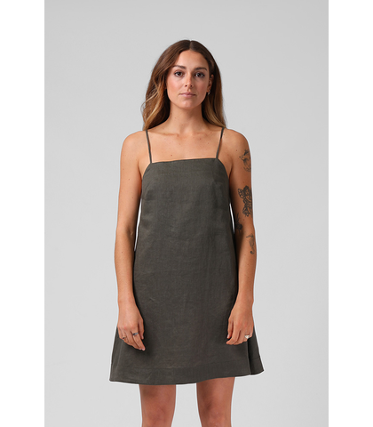 RPM LADIES ANTOINETTE MINI DRESS - KHAKI
