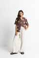 RHYTHM LADIES BLAIR S/S SHIRT - CHOCOLATE