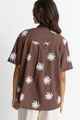 RHYTHM LADIES BLAIR S/S SHIRT - CHOCOLATE