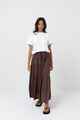 RHYTHM LADIES CLASSIC TIERED MAXI SKIRT - CHOCOLATE