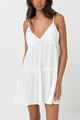 RHYTHM LADIES CLASSIC TIERED MINI DRESS - WHITE