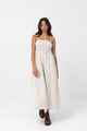 RHYTHM LADIES CLASSIC SHIRRED MIDI DRESS - OAT