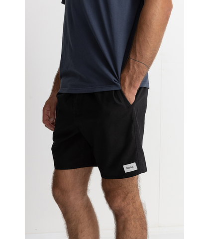 RHYTHM MENS CLASSIC LINEN JAM SHORTS - VINTAGE BLACK