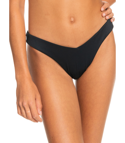 ROXY LADIES RIB ROXY LOVE THE SUNSEEKER BIKINI PANT - BLACK