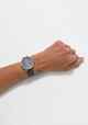 NIXON KENSINGTON LEATHER WATCH - NAVY / ROSE GOLD