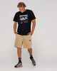 RUSTY MENS 8 WALE 20'' WORKWEAR ELASTIC WAIST SHORT - LIGHT FENNEL