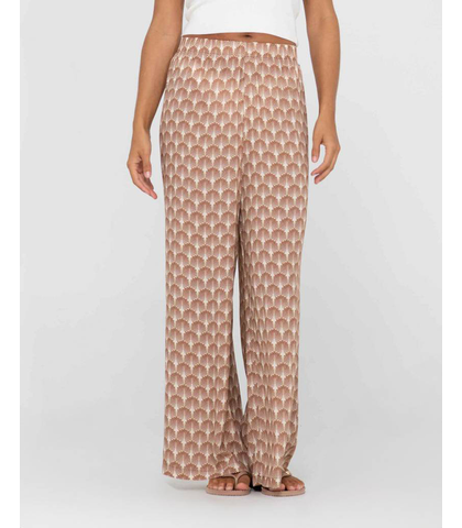 RUSTY LADIES PANAMA ELASTIC WAIST PANT - TEDDY