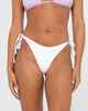RUSTY LADIES SANDALWOOD MIDI SIDE TIES BIKINI PANT - BRIGHT WHITE