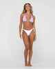 RUSTY LADIES SANDALWOOD MIDI SIDE TIES BIKINI PANT - BRIGHT WHITE