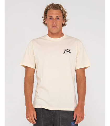 RUSTY MENS DYE BATH SHORT SLEEVE TEE - ECRU
