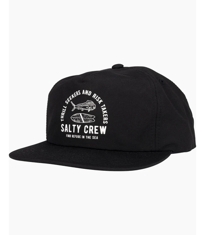 SALTY CREW LATERAL LINE 5 PANEL CAP - BLACK