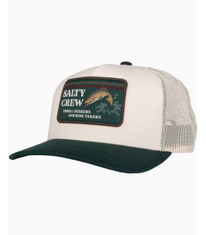 SALTY CREW DOUBLE HAUL TRUCKER CAP - IVORY / SPRUCE