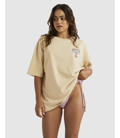 BILLABONG LADIES LAND OF THE THIRD EYE S/S TEE - PEBBLE
