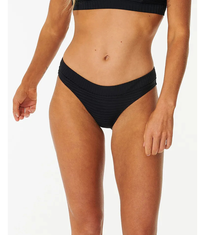 RIPCURL LADIES PERMIUM SURF FULL BIKINI PANT - BLACK 