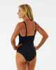 RIPCURL LADIES PREMIUM SURF D/DD ONE PIECE SWIMSUIT - BLACK