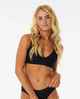 RIPCURL LADIES PREMIUM SURF D/DD DEEP V BIKINI TOP - BLACK