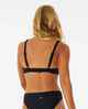 RIPCURL LADIES PREMIUM SURF D/DD DEEP V BIKINI TOP - BLACK