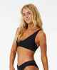 RIPCURL LADIES PREMIUM SURF D/DD DEEP V BIKINI TOP - BLACK