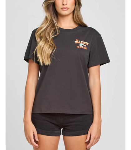 MAD HUEYS WOMENS YEE HAW FKRS TEE - VINTAGE BLACK