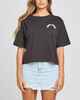 MAD HUEYS WOMENS DEAD MEN TELL NO TALES BOXY TEE - VINTAGE BLACK