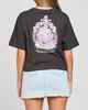 MAD HUEYS WOMENS DEAD MEN TELL NO TALES BOXY TEE - VINTAGE BLACK
