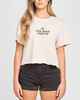 MAD HUEYS WOMENS FORTUNE TELLER CROP TEE - STONE
