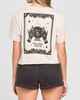 MAD HUEYS WOMENS FORTUNE TELLER CROP TEE - STONE