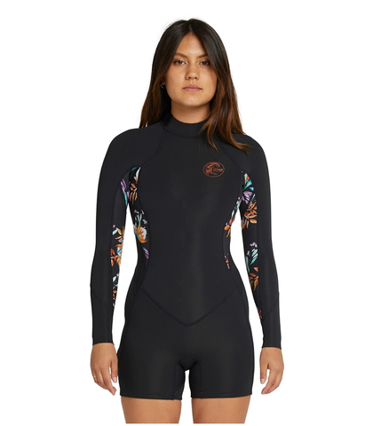 O'NEILL LADIES 2MM BAHIA L/S SPRINGSUIT - BLACK AUST / BLACK